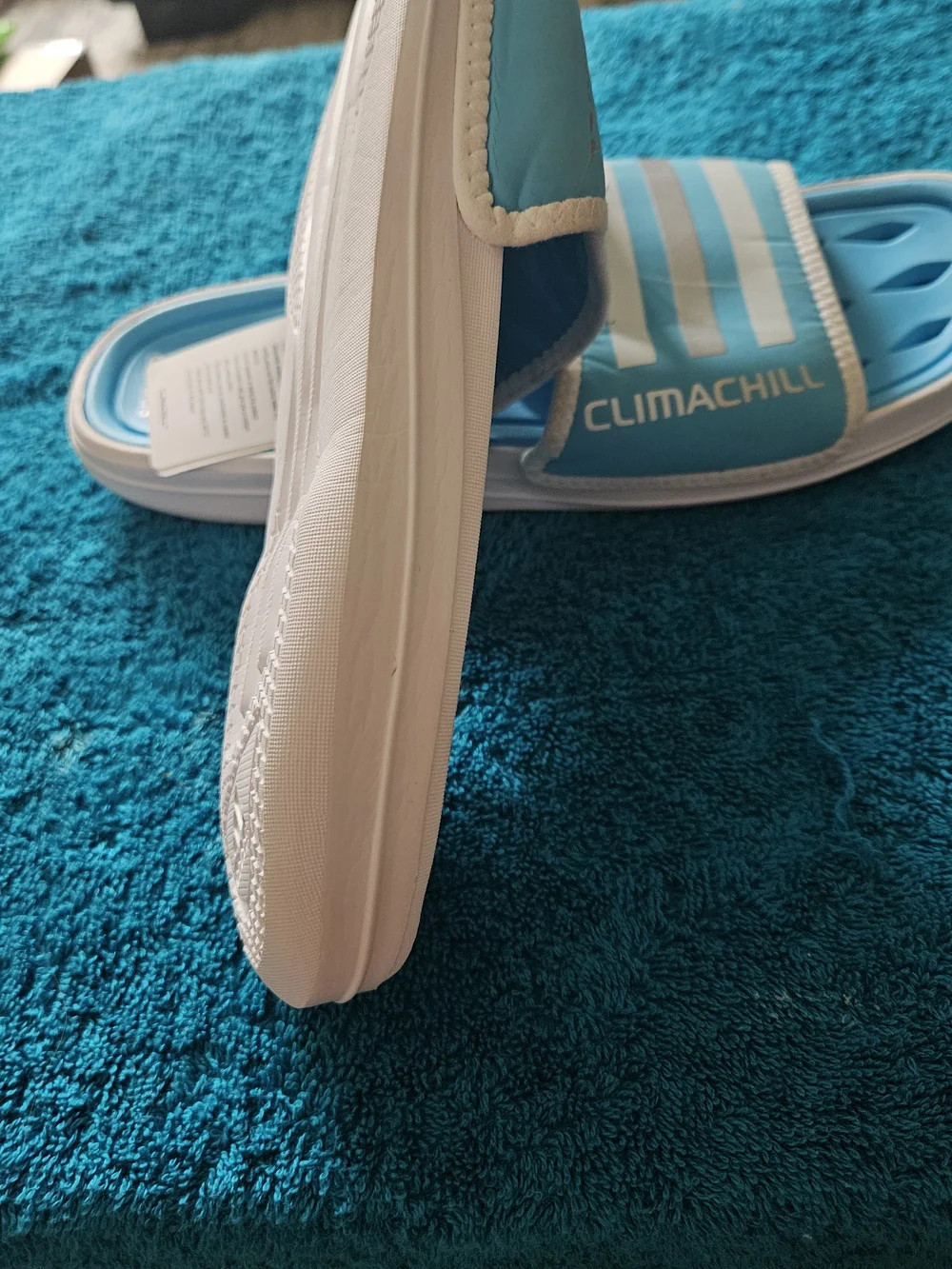 Adidas Climacool/Climachill Men’s Aqua Slide Sandals - Blue/White